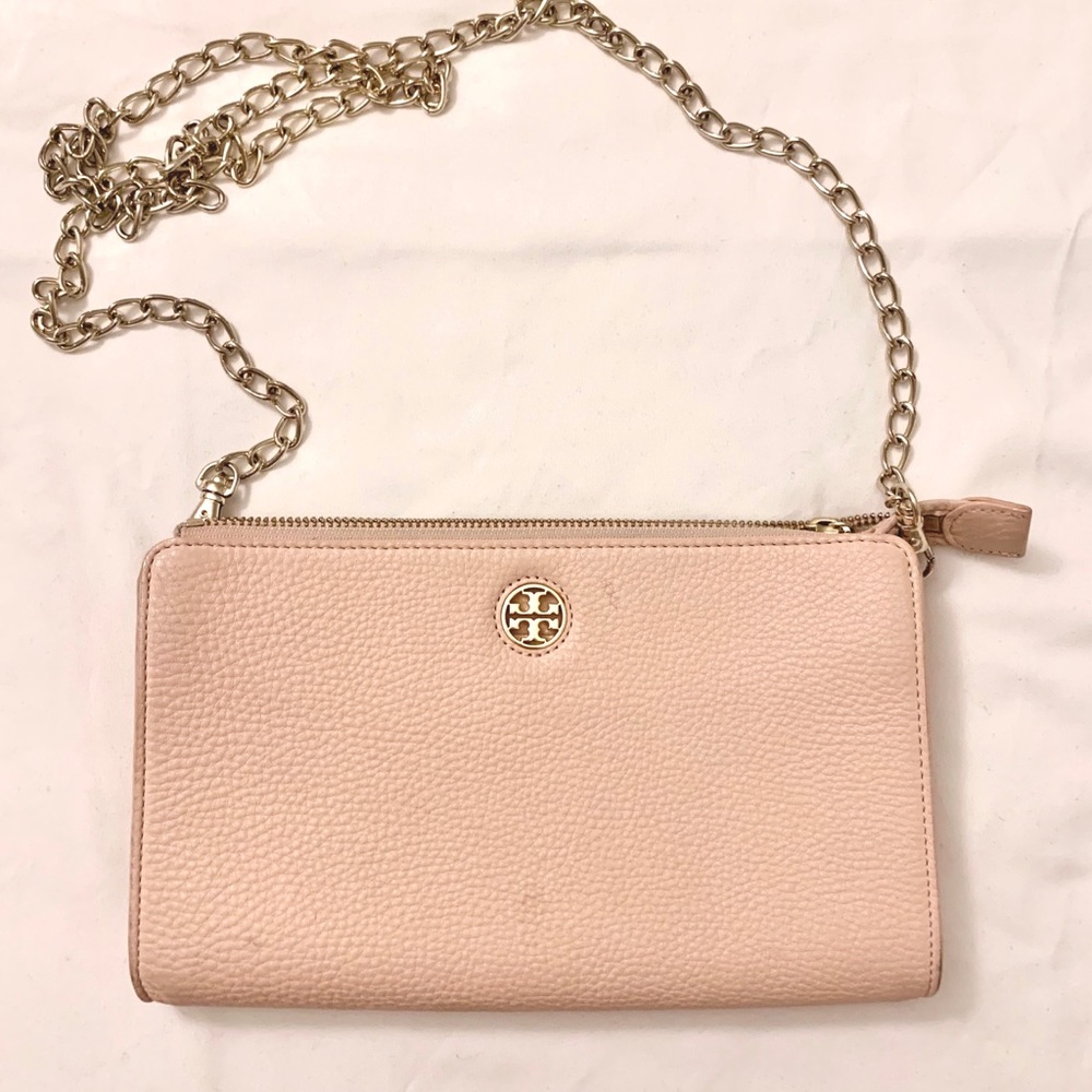 Tory Burch Pebbled Leather Top Zip Crossbody